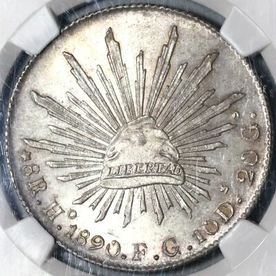 1890-Ho NGC MS 64 Mexico 8 Reales Hermosillo Very Scarce Silver Coin (20050101C) - Image 1 of 4