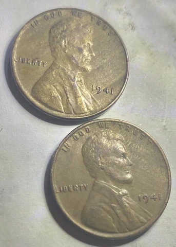 2-1941 Lincoln Wheat Cent w/DDO and DDR Errors On Top Of Woodie Lamination Error Cover