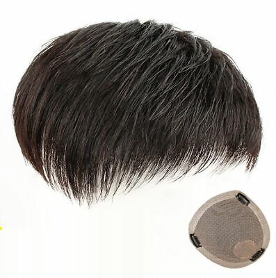 Realistic Natural Human Hair Short Toupee Hairpiece Buzzcut Brown Black For Men • 81.60£