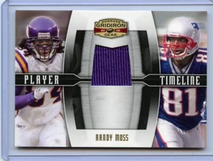 RANDY MOSS ( 2008 ) PLAYER TIMELINE JERSEY PATCH CARD # 034 / 125 VIKINGS WR - Picture 1 of 2