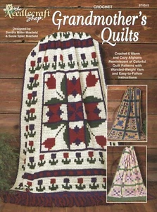 Grandmother's Quilts Crochet Reminiscent Colorful Quilt Patterns Cozy Warm  - Picture 1 of 2