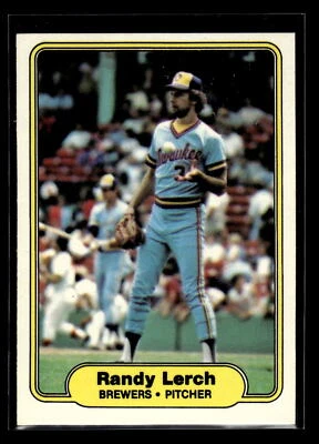 1982 Fleer Baseball #147 Randy Lerch "Set Break" Mint Milwaukee Brewers - Image 1 of 2