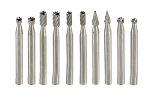 New 10pc HSS Carbon Steel Sharp Rasp Burr Set 1/8" Fits Dremel Rotary #RA8114 - Picture 1 of 2