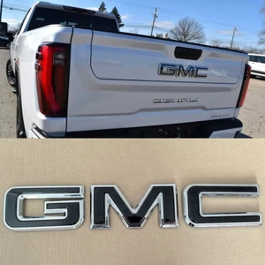 OEM Rear GMC Emblem Badge fits 2019-25 Sierra 1500 21-25 Canyon Black Chrome - Picture 1 of 9