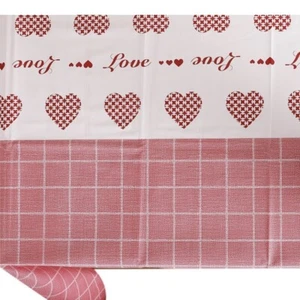 Vinylla Heart and Grid Pattern Red 140x180cm - Picture 1 of 4