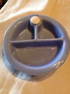 Antique Hankscraft 962 Art Deco Baby Food Warmer Dish Blue 40's - Picture 1 of 3