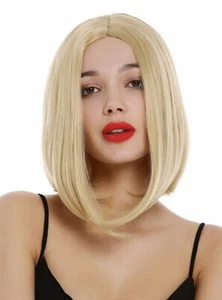 Perücke Damen Frauen kurz konkaver Bob Longbob Mittelscheitel Blond Goldblond - Bild 1 von 6
