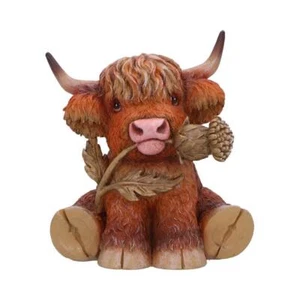 Highland Distel schöne schottische Highland Kuh Coo mit Distel Harz Ornament  - Bild 1 von 6
