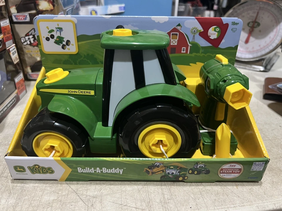 John Deere Build-a-Johnny Tractor Toy - Kids 18 Mo Up - Toy Drill - Brand New! - Image 1 of 3