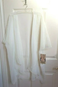 Shirley of Hollywood Ivory Chiffon Shrug Size 18-20 Sheer Bridal Negligee Wrap - Picture 1 of 6