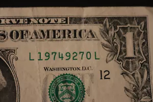 [27 settembre 1974] BANCONOTA COMPLEANNO UN DOLLARO FANTASIA SN L 19749270 L - Foto 1 di 3