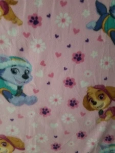 Pink Paw Patrol s in Fleece with Solid Purple Fleece Back. 42W x 42L - Picture 1 of 2