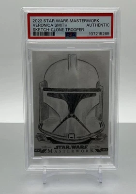 2022 Topps Star Wars Masterwork Clone Trooper Sketch By Veronica Smith PSA Auth - Image 1 of 2