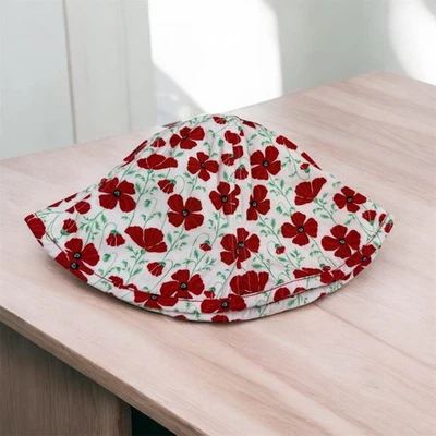 全新 复古 2002 Gymboree Poppies 女孩 白色 婴儿帽 - 18 个月 - 3T — 第 1/4 张图片