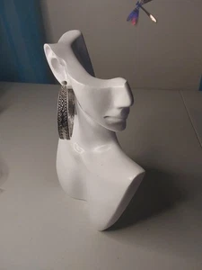 Pendientes de aro de plata tesoro texturizado de 2" para paparazzi - Imagen 1 de 4