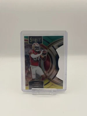 2023 Panini Select - Premier Level Fred Warner #195 Green & Yellow Prizm Die-Cut - Image 1 of 2