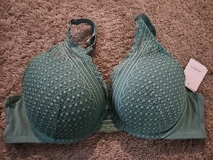 Auden Womens Green Lace Push Up Plunge Bra 38B NWT - Picture 1 of 11