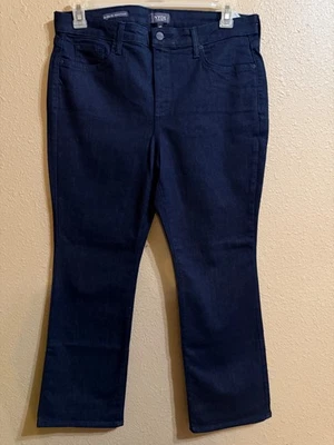 NYDJ BARBARA BOOTCUT DENIM JEANS SZ 14 PET DARK WASH STRETCH 28" INSEAM - Image 1 of 3