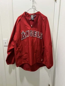 Majestic Los Angeles Angels Pullover Jacke XL Rot Half Zip MLB Authentic  - Bild 1 von 6