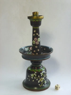 Großer Chinesischer Kerzenleuchter Email Cloissone Pflaumenblüten China - Bild 1 von 4