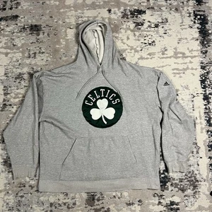 Felpa con cappuccio vintage Y2K NBA Adidas Boston Celtics Adidas grigia da uomo taglia XL logo grande toppa - Foto 1 di 12