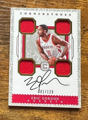 2017-18 Panini Cornerstones Quad Relic Autographs #25 Eric Gordon /129 #X14657 - Image 1 of 2