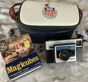 VINTAGE 1970s KODAK INSTAMATIC X-30 US OLYMPIC TEAM CAMERA & CASE w/ CUBES EUC! - Bild 1 von 11