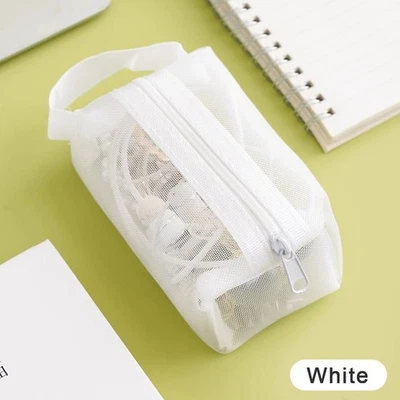 Bolsa cosmética de malha bolsas de maquiagem de malha transparente bolsa com zíper para escritórios - Imagem 1 de 4