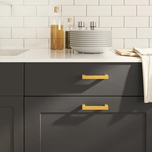 Schrankgriff Gold 96 mm Edelstahl Gebürstet Stange Zug 10 Stück für Küche - Bild 1 von 10