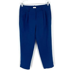J. Crew Factory Pleated Blue Trouser Crop Pants Women's Size 6 - Picture 1 of 8