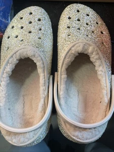 Crocs Glitzer gefüttert weiß und gold Junior Gr. 5 - Bild 1 von 5