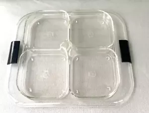 Vintage Retro Scaroni Italy Clear Lucite Plastic Hors d’Oeuvres Serving Tray - Picture 1 of 5