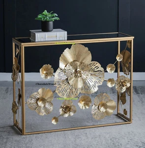 ORCHID ART DECO FLORAL MIRRORED HALL TABLE/CONSOLE TABLE - Picture 1 of 8
