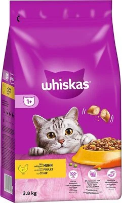 Whiskas Adult 1+ Trockenfutter Huhn, 3,8kg Katzentrockenfutter für erwachsene - Bild 1 von 4