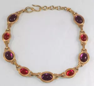 VINTAGE MONET FOR YSL Poured Lucite Gripoix Leuchthalsband Halskette rosa lila - Bild 1 von 14