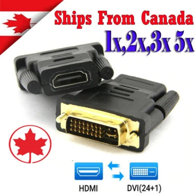 DVI-I 24+1 Dual Link HDMI Female Adapter Converter For Gold Plated Connector - Image 1 of 4