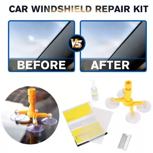 Windshield Repair Kit Quick Fix Car Wind Glass Bullseye Rock Chip Crack - Picture 1 of 12