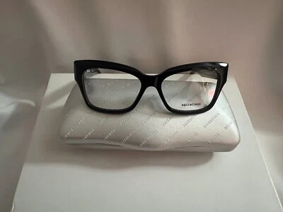 Balenciaga BB0240O-001 Negro Rectángulo Unisex Gafas con Estuche Foto 1 de 4