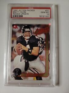 1991 Action Packed Rookie Update Brett Favre RC graded PSA 10 card