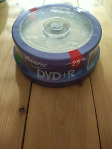 Paquete de 25 discos multimedia en blanco Memorex DVD+R 16x 4,7 GB 120 min SELLADOS DE FÁBRICA - Imagen 1 de 2