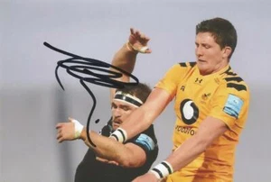 WASPS RUGBY UNION: CHARLIE MATTHEWS SIGNED 6x4 ACTION PHOTO+COA - Picture 1 of 1