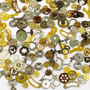 25 Unique Watch Gears Part Steampunk Lot Altered Art Movements Watchmaker Repair - Picture 1 of 9