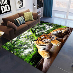 3D Forest Tiger Animal Area Rugs Modern Living Room Carpet Floor Mat