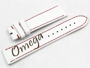 Cinturino Vera Pelle Bianco Cuciture Rosse Artigianale MADE ITALY 20mm Watch - Picture 1 of 4