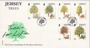 GB Stamps First Day Cover Jersey Trees, Oak, Chestnut, beech, Ash. elder 1997 - Picture 1 of 1