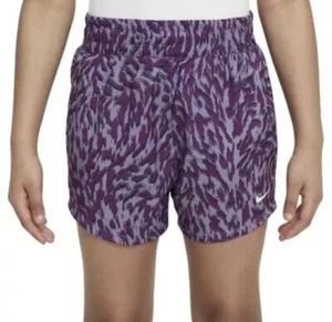 Nike Kids' Dri-FIT FQ4527-509 Girls Purp/Gray/Black One Woven High Rise Shorts L - Picture 1 of 6