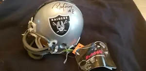 MINI CASCO RAY GUY RAIDERS LEGEND AUTÉNTICO FIRMADO A MANO AUTÓGRAFO - Imagen 1 de 4