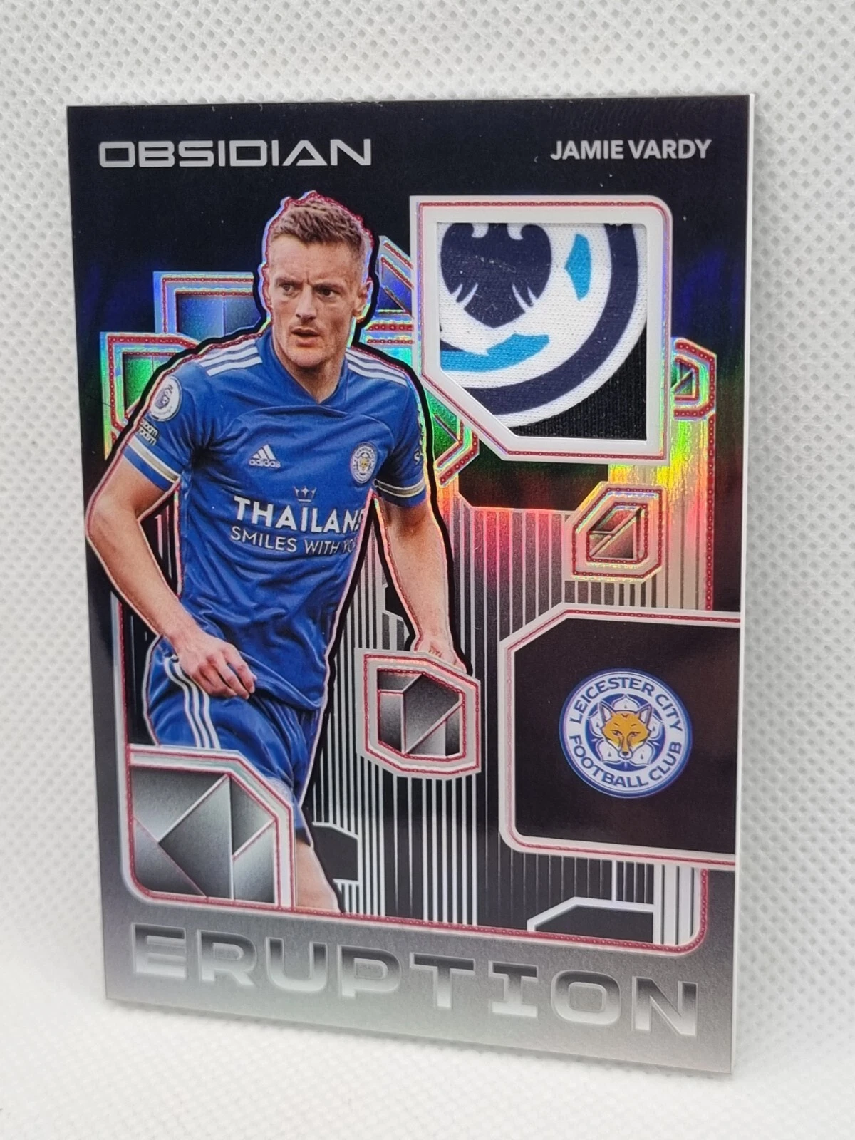 Jamie Vardy Leicester City England Panini Obsidian 2020-21 Eruption Jersey 1/1!