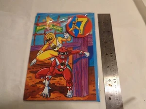 Vintage Power Rangers Birthday Card. New, inc Badge - Picture 1 of 3
