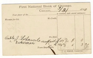 US 1880 National Bank of Chicago Postal Stationery Card Cover #UX5 Chicago IL - Picture 1 of 2